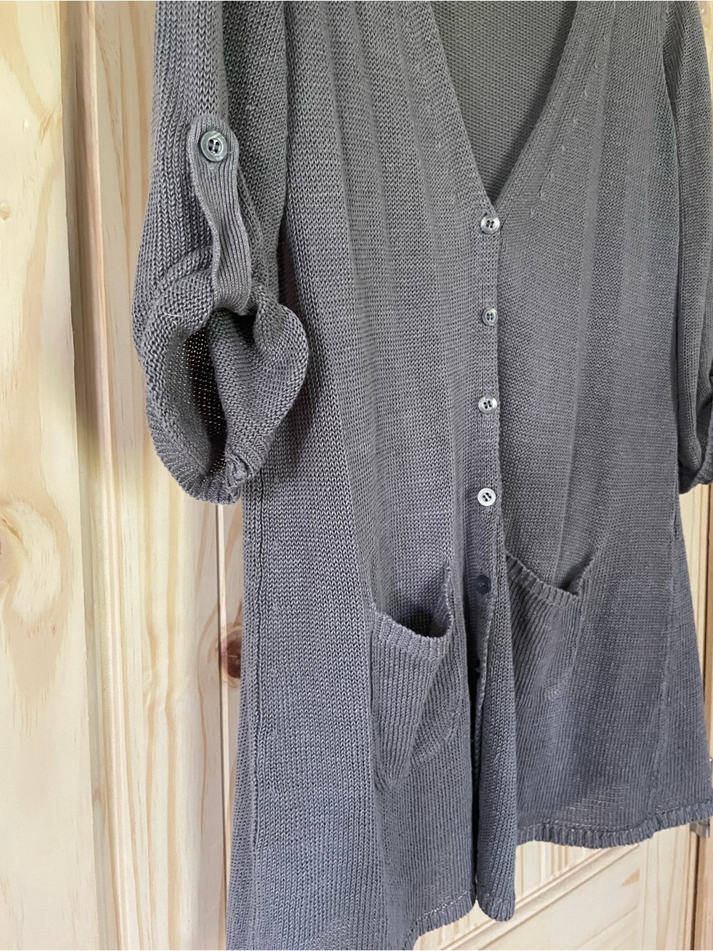 J. Jill Open-Knit Long Cardigan in Gray - Picture 3 of 10